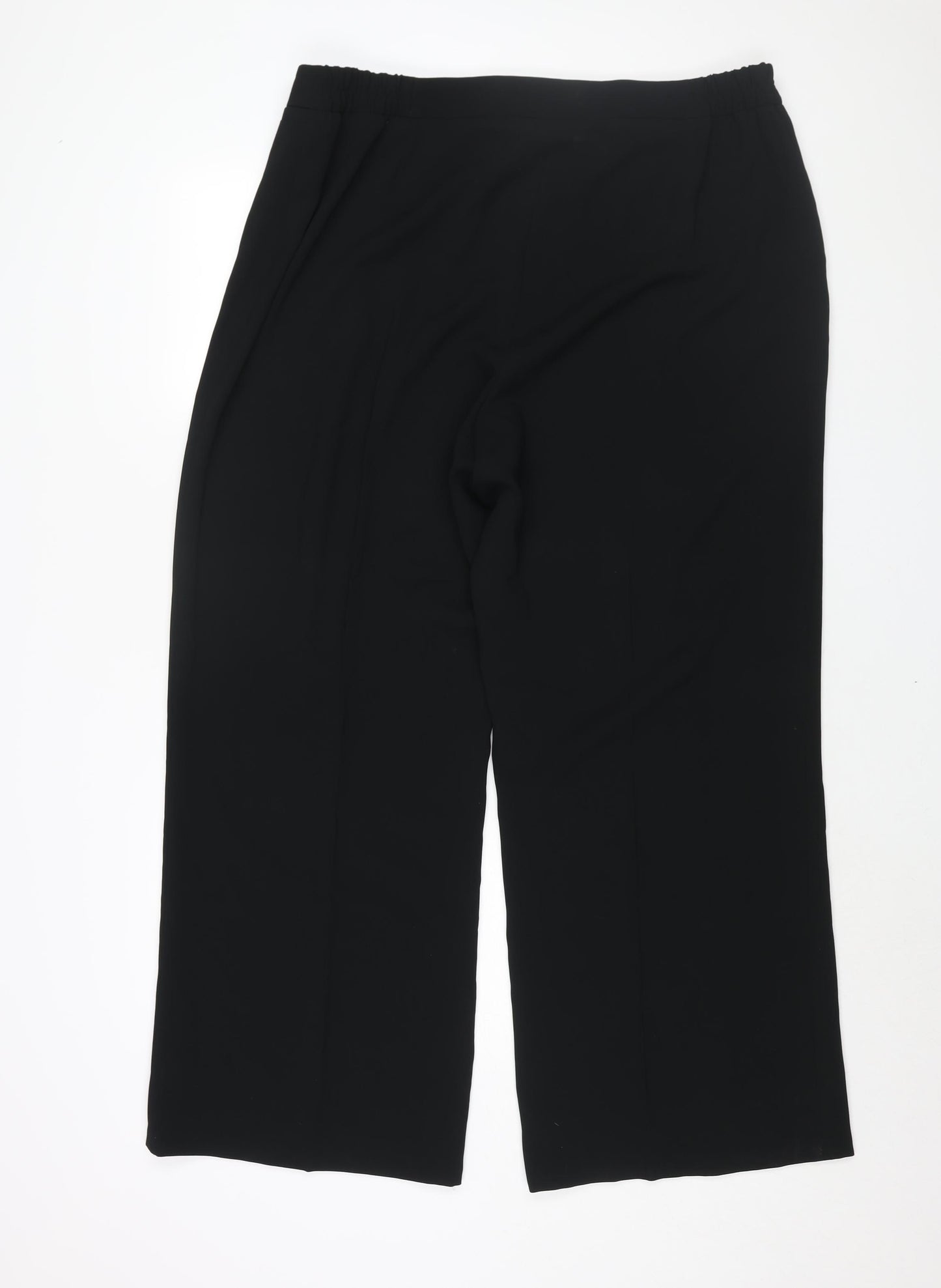 ELVI Womens Black Polyester Trousers Size 22 L30 in Regular Zip