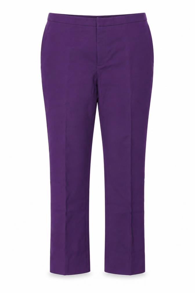 Zara Womens Purple Cotton Trousers Size S L24 in Regular Zip