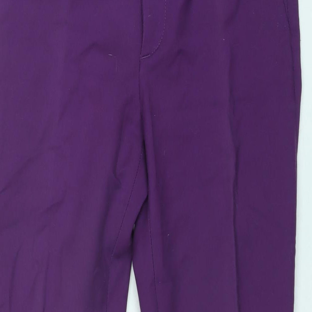 Zara Womens Purple Cotton Trousers Size S L24 in Regular Zip