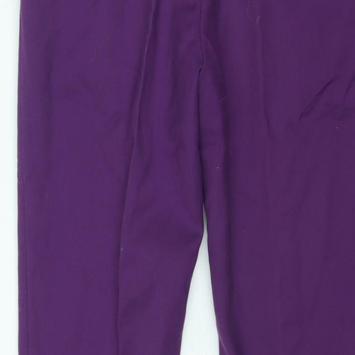 Zara Womens Purple Cotton Trousers Size S L24 in Regular Zip