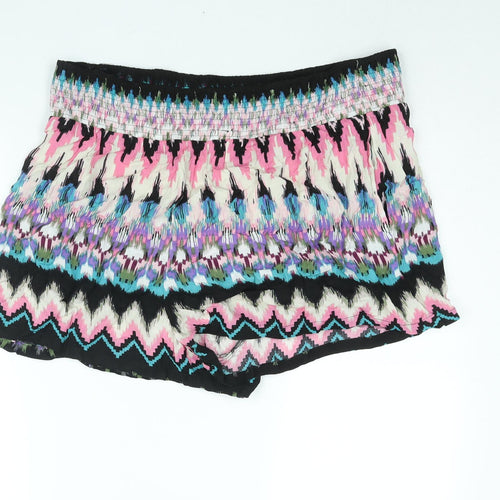 Capsule Womens Multicoloured Geometric Viscose Basic Shorts Size 22 Regular Pull On
