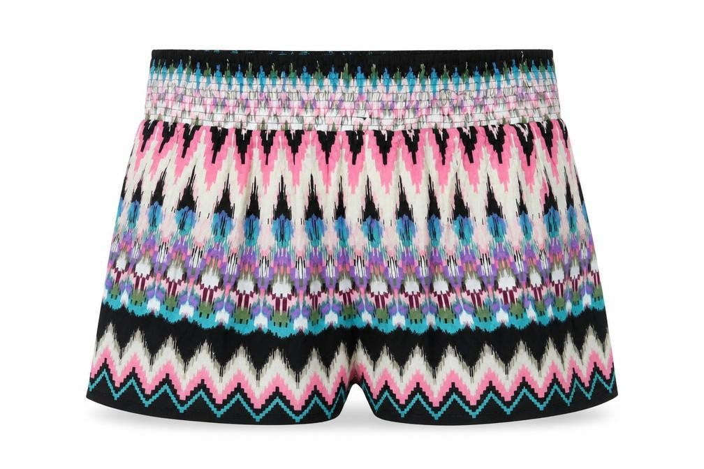 Capsule Womens Multicoloured Geometric Viscose Basic Shorts Size 22 Regular Pull On