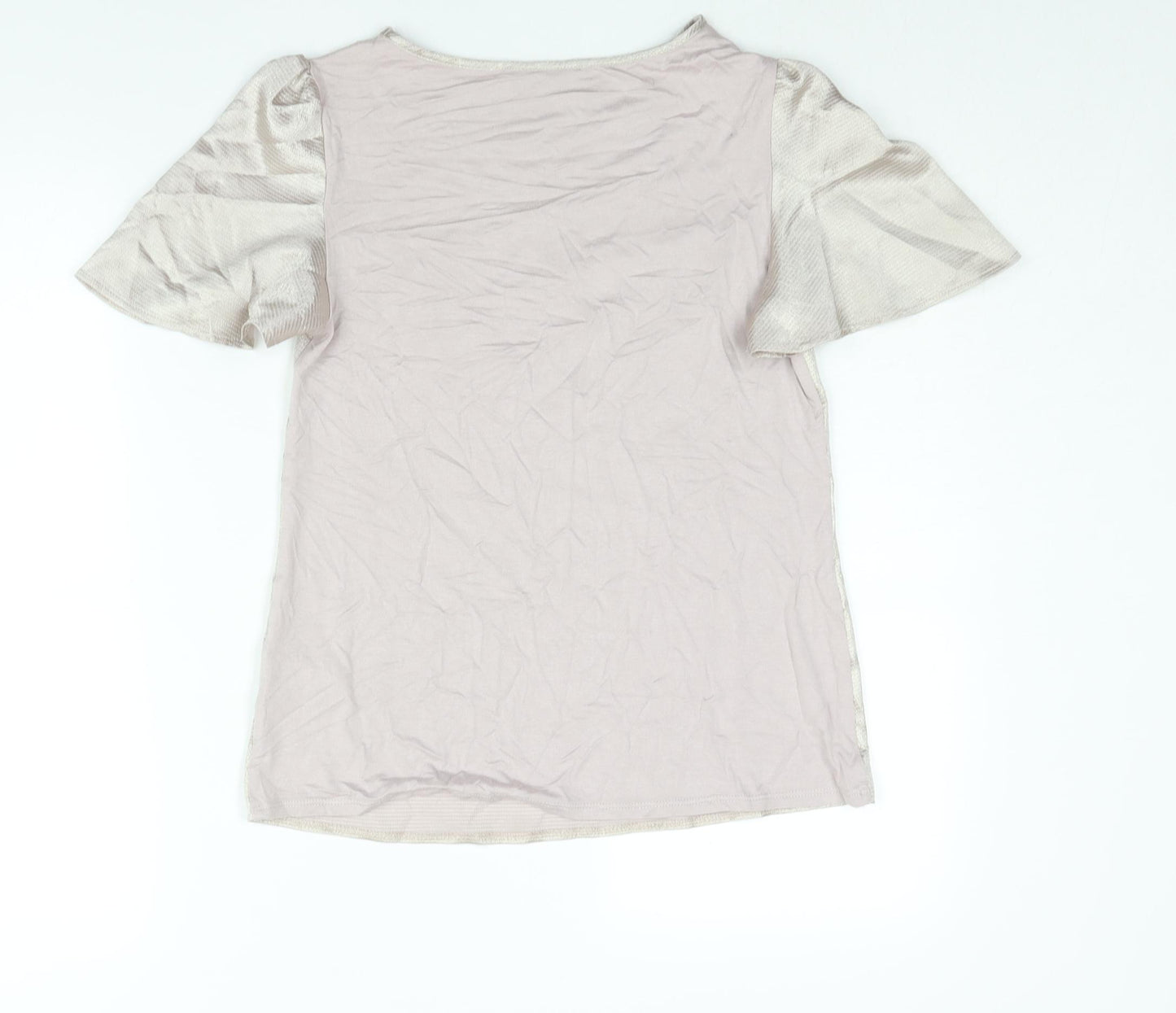 Oasis Womens Gold Polyester Basic Blouse Size XS Round Neck