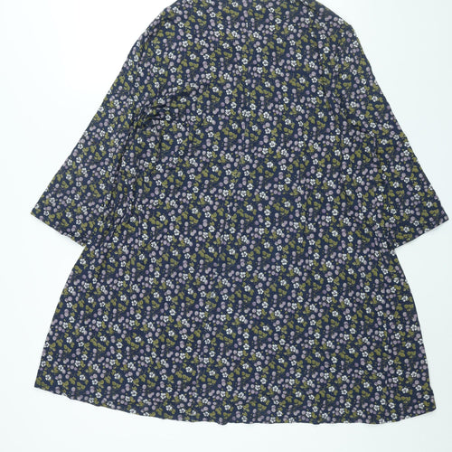 Seasalt Womens Blue Floral Bamboo A-Line Size 20 Round Neck Pullover