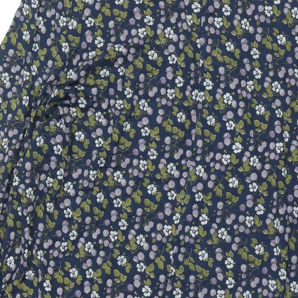 Seasalt Womens Blue Floral Bamboo A-Line Size 20 Round Neck Pullover