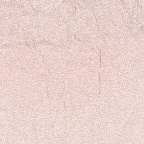 NEXT Mens Pink Geometric Cotton Polo Size L Collared Button