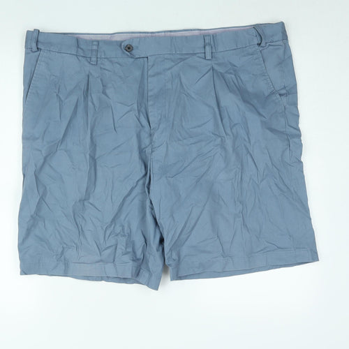 Skopes Mens Blue Cotton Chino Shorts Size 46 in L9 in Regular Zip