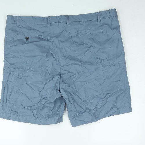 Skopes Mens Blue Cotton Chino Shorts Size 46 in L9 in Regular Zip