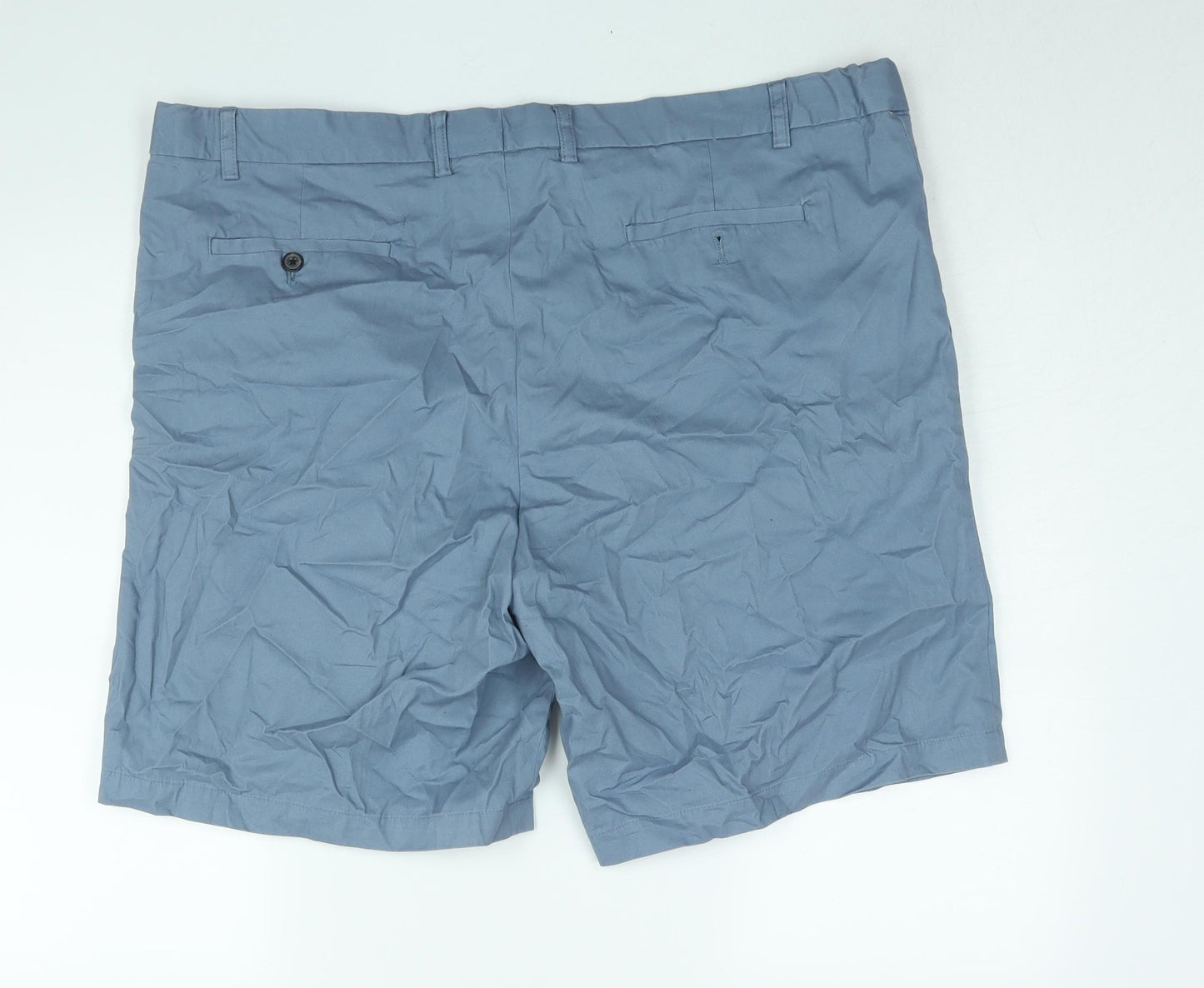 Skopes Mens Blue Cotton Chino Shorts Size 46 in L9 in Regular Zip