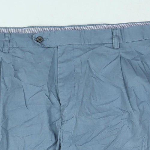 Skopes Mens Blue Cotton Chino Shorts Size 46 in L9 in Regular Zip