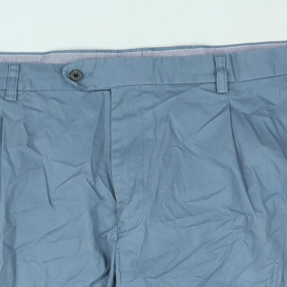 Skopes Mens Blue Cotton Chino Shorts Size 46 in L9 in Regular Zip