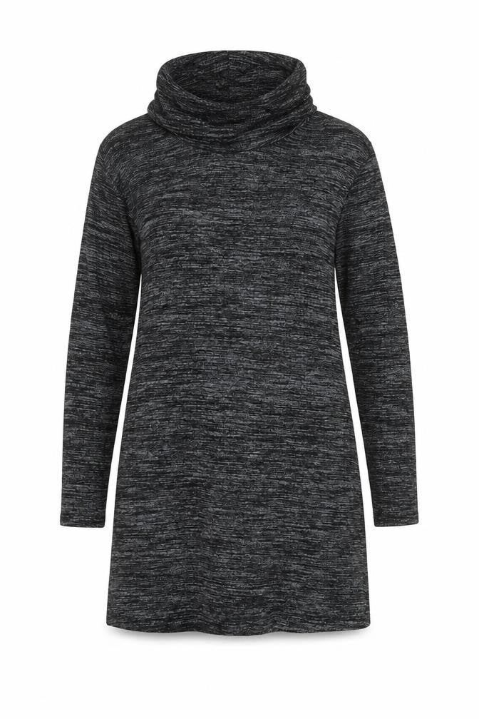 Front view of Gap women’s black polyester jumper dress, size S, roll neck pullover