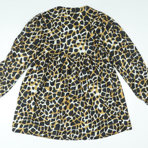 ASOS Womens Multicoloured Animal Print Polyester A-Line Size 10 Round Neck Pullover - Giraffe Print