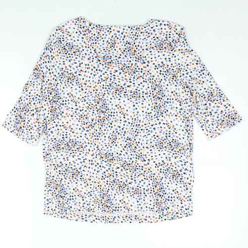 Hoibbs Womens Multicoloured Geometric Viscose Basic Blouse Size S Round Neck