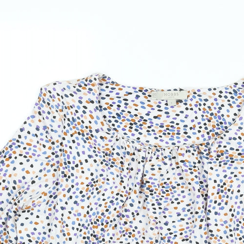 Hoibbs Womens Multicoloured Geometric Viscose Basic Blouse Size S Round Neck