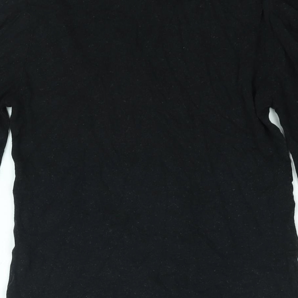 Marks and Spencer Womens Black Polyester Basic Blouse Size 10 Round Neck