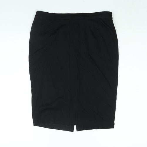 Fever Womens Black Viscose Straight & Pencil Skirt Size 12 Zip