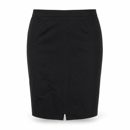 Front view of Fever women’s black viscose straight & pencil skirt, size UK 12, zip