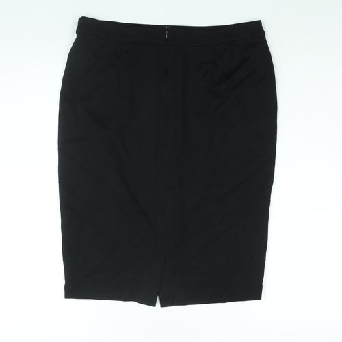 Fever Womens Black Viscose Straight & Pencil Skirt Size 12 Zip
