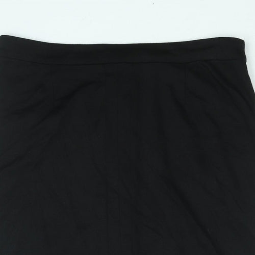 Fever Womens Black Viscose Straight & Pencil Skirt Size 12 Zip