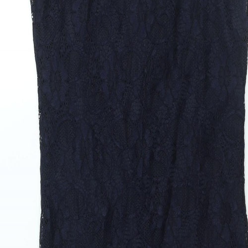 New Look Womens Blue Polyamide Bodycon Size 10 Scoop Neck Pullover