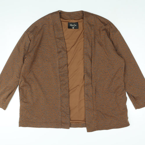 QuZu Womens Brown Geometric Jacket Size 12