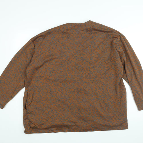 QuZu Womens Brown Geometric Jacket Size 12