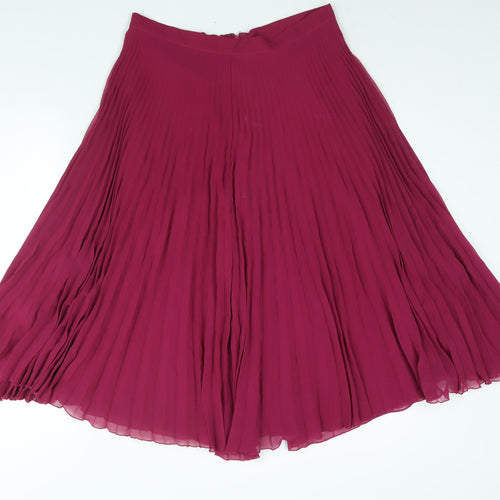 NEXT Womens Purple Polyester Pleated Skirt Size 30 in Zip