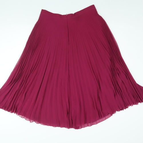 NEXT Womens Purple Polyester Pleated Skirt Size 30 in Zip