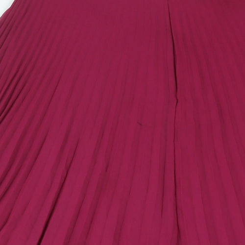 NEXT Womens Purple Polyester Pleated Skirt Size 30 in Zip