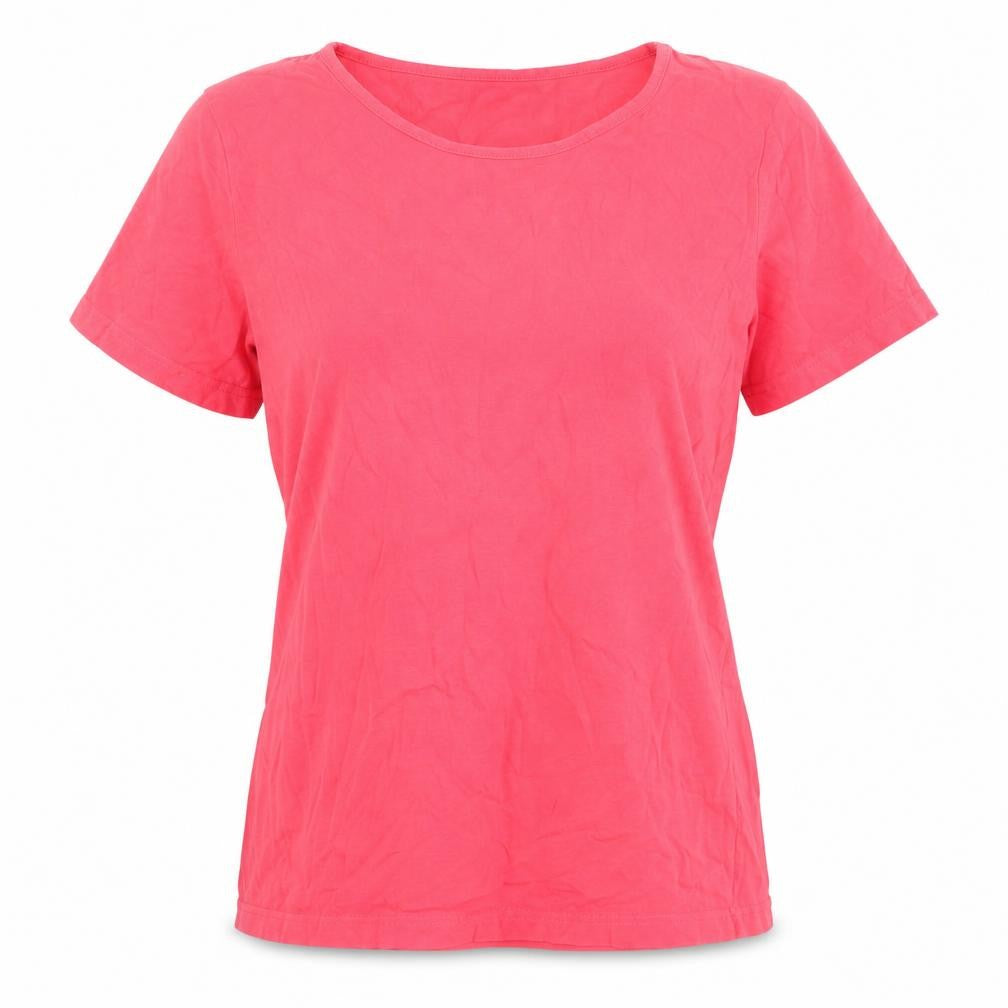Front view of Brandtex women’s pink cotton basic t-shirt, size L, round neck