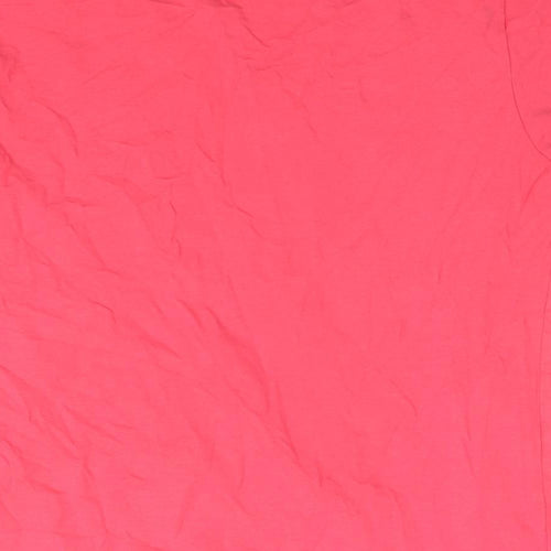 Brandtex Womens Pink Cotton Basic T-Shirt Size L Round Neck