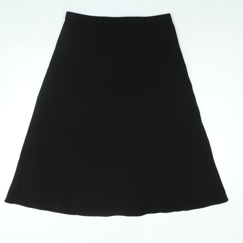 Marks and Spencer Womens Black Polyester A-Line Skirt Size 12