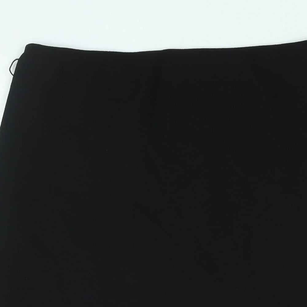 Marks and Spencer Womens Black Polyester A-Line Skirt Size 12
