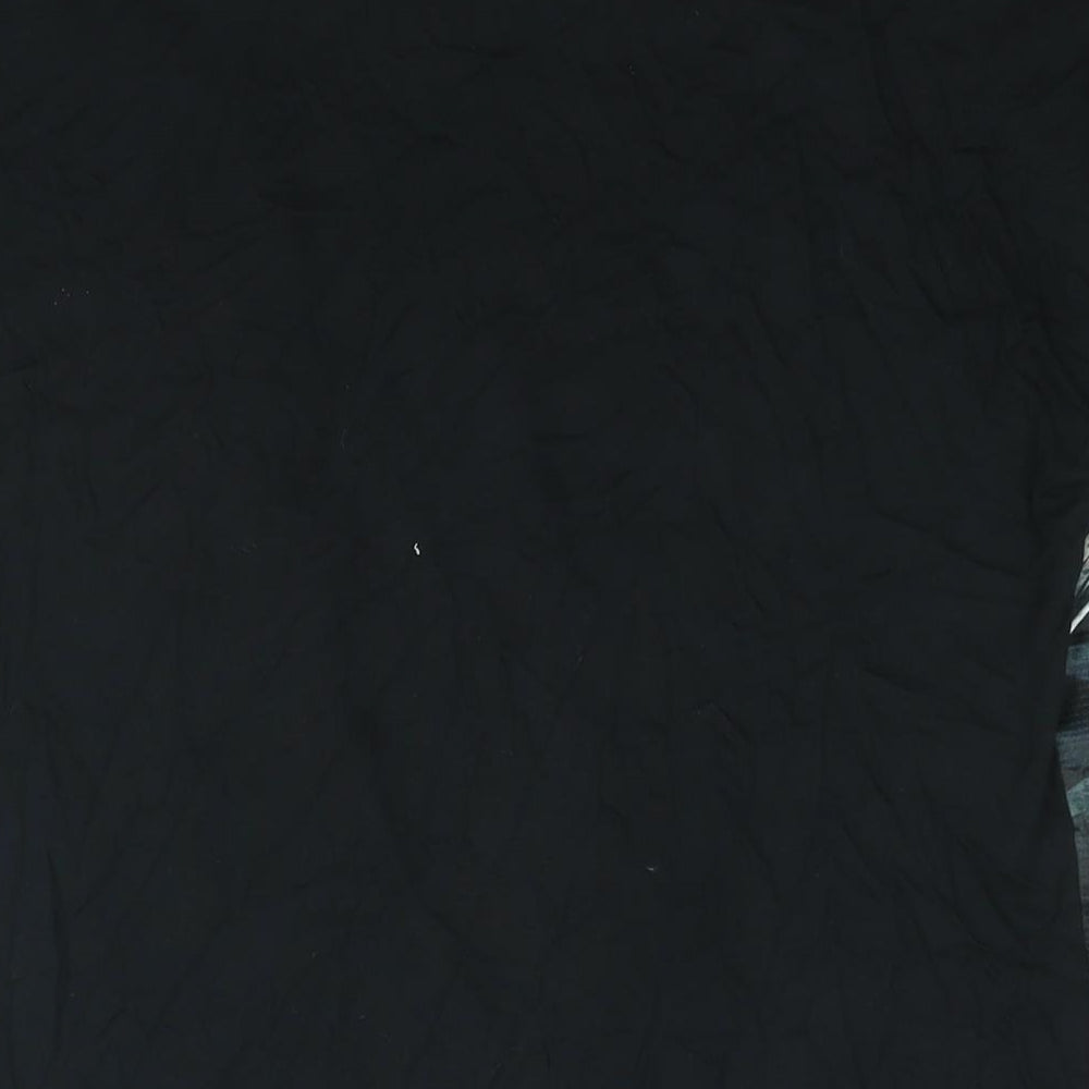 Marks and Spencer Womens Black Polyester Basic Blouse Size 12 Round Neck - Floral Print