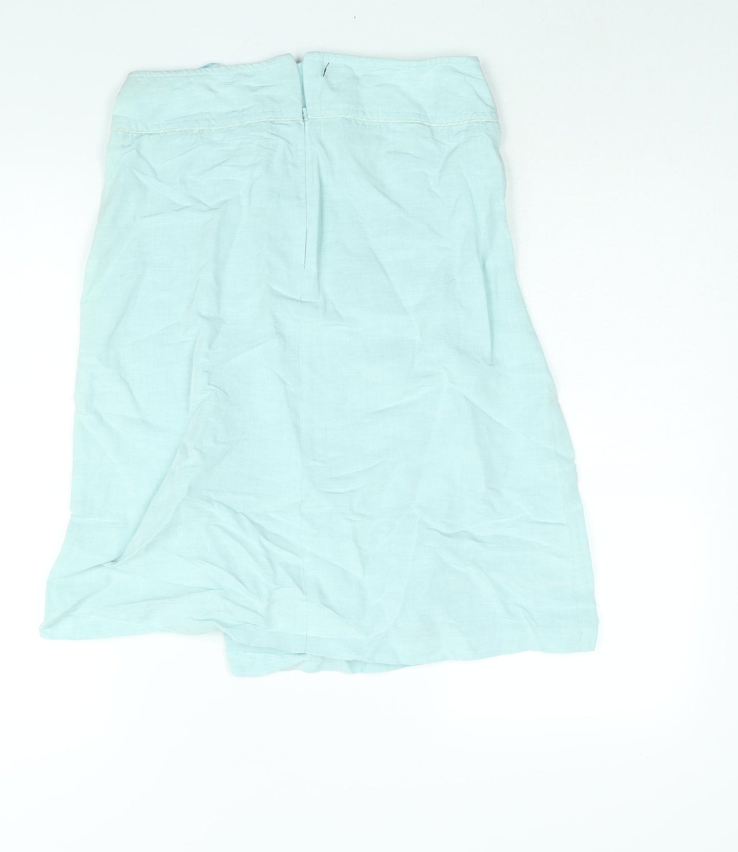 Laura Ashley Womens Blue Viscose A-Line Skirt Size 10 Zip