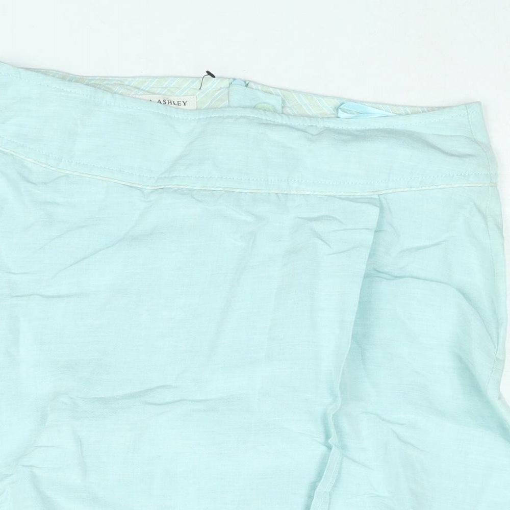Laura Ashley Womens Blue Viscose A-Line Skirt Size 10 Zip