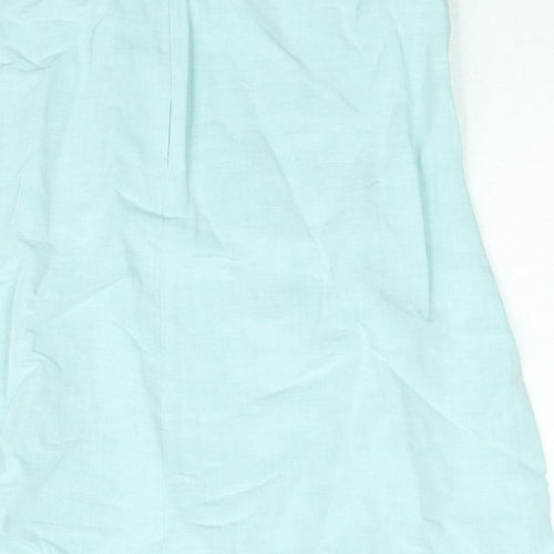 Laura Ashley Womens Blue Viscose A-Line Skirt Size 10 Zip