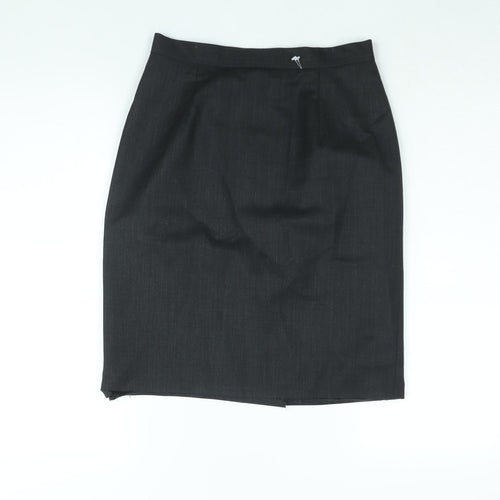 Racing Green Womens Grey Polyester Straight & Pencil Skirt Size 10 Zip
