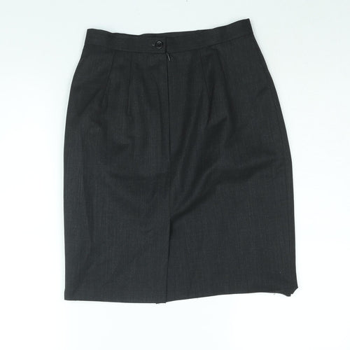 Racing Green Womens Grey Polyester Straight & Pencil Skirt Size 10 Zip