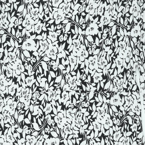 BHS Womens Black Floral Viscose Shift Size 16 V-Neck Pullover - Tie Detail