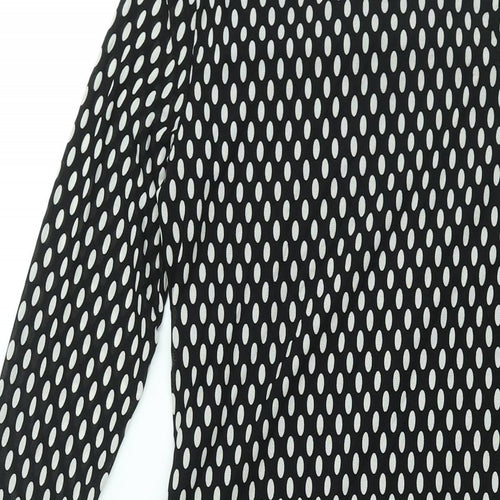 Glamorous Womens Black Plaid Polyester Shift Size 10 Round Neck Pullover