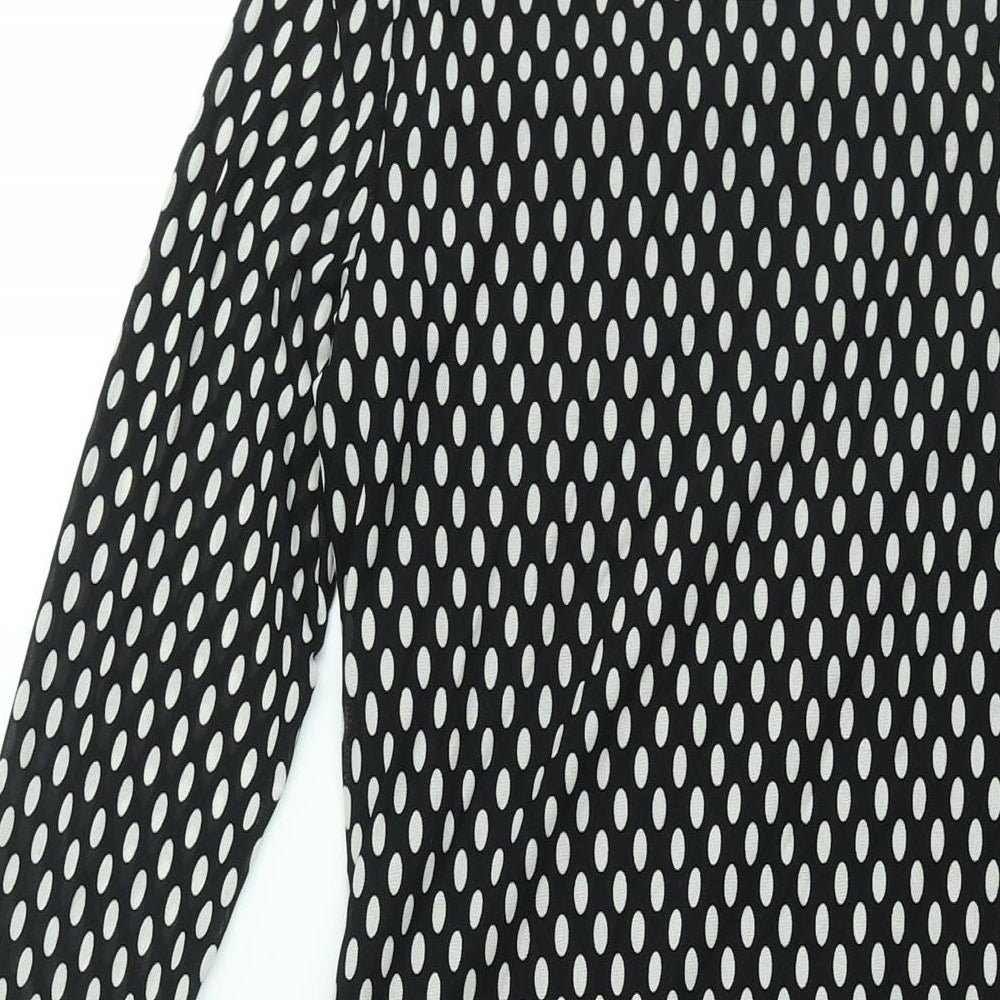 Glamorous Womens Black Plaid Polyester Shift Size 10 Round Neck Pullover