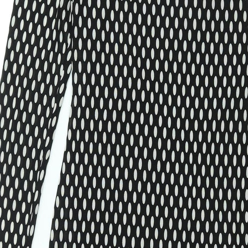 Glamorous Womens Black Plaid Polyester Shift Size 10 Round Neck Pullover