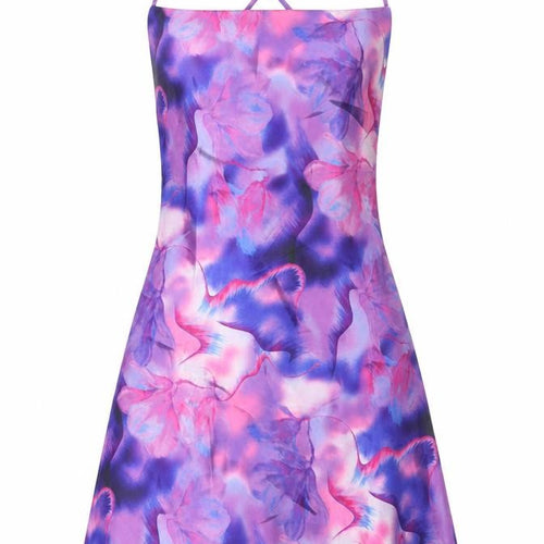 AsYou Womens Purple Tie Dye Polyester Slip Dress Size 10 Cowl Neck Pullover