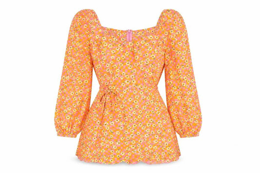 Front view of ASOS women’s multicoloured geometric viscose a-line, size UK 6, sweetheart zip - floral check print
