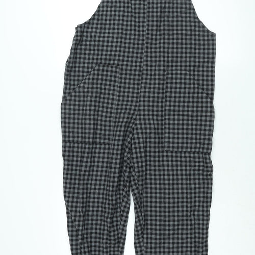 ASOS Womens Grey Check Polyester Jumpsuit One-Piece Size 10 L27 in Zip