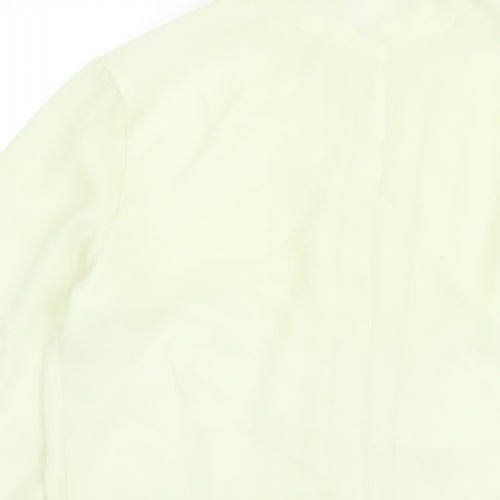 Keynote Womens Ivory Polyester Basic Blouse Size 12 Collared