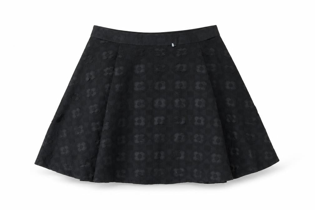 Jack Wills Womens Black Cotton Flare Skirt Size 8 Zip