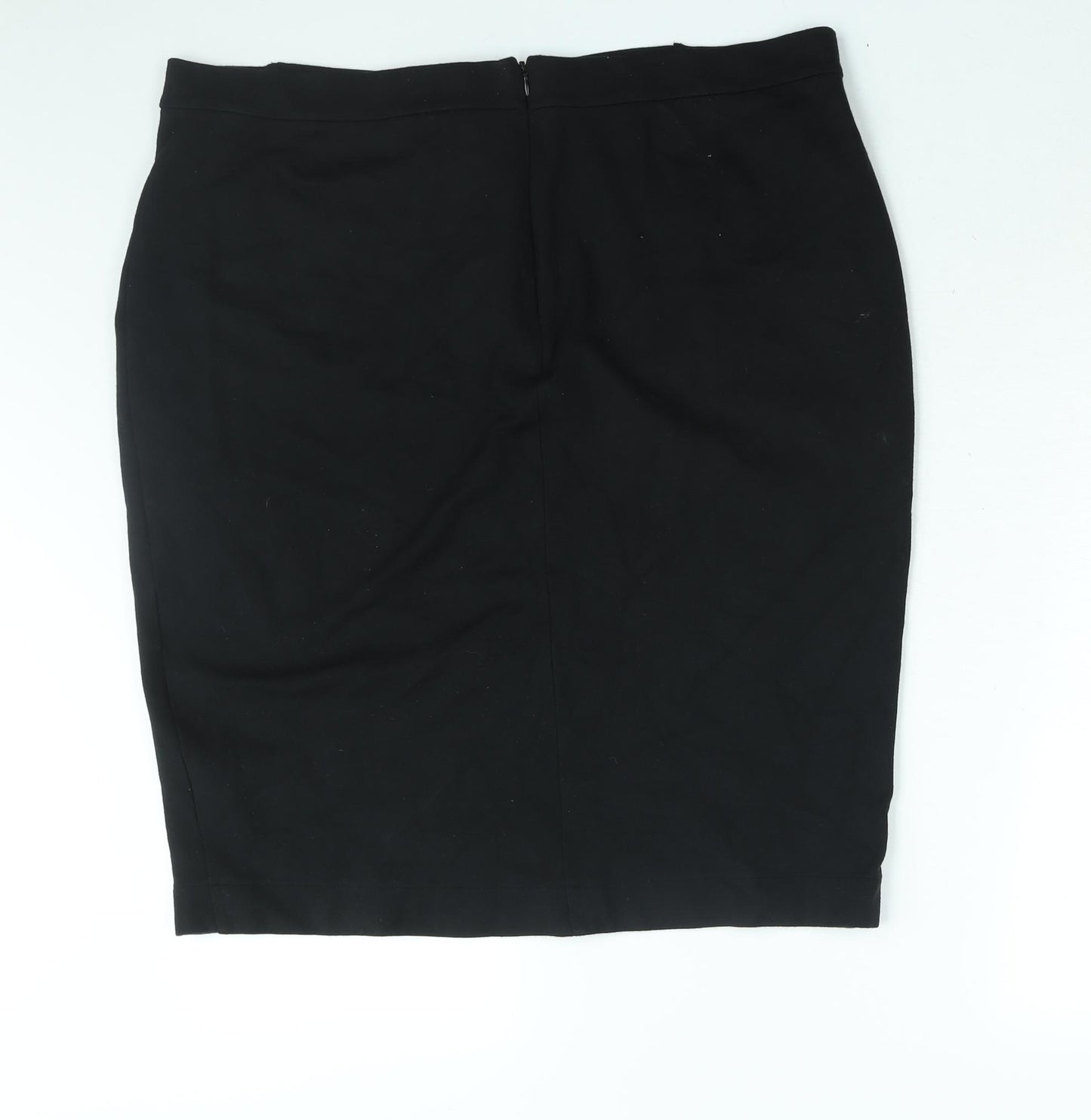 Marks and Spencer Womens Black Polyester Straight & Pencil Skirt Size 20 Zip - Buckle